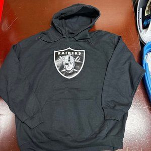 NFL Team Apparel Mens Black Las Vegas Raiders Football Pullover Hoodie Size XL